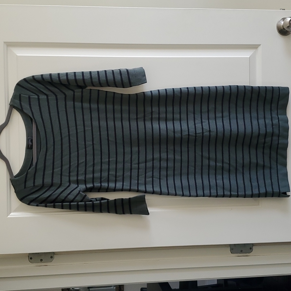 The Limited Womens Small Sweater Dress Green Stripe Long Sleeve - Picture 1 of 8
